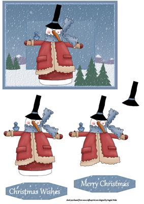 Snowman in the Freezing Snow