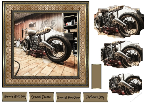Motor cycle in the garage 7x7