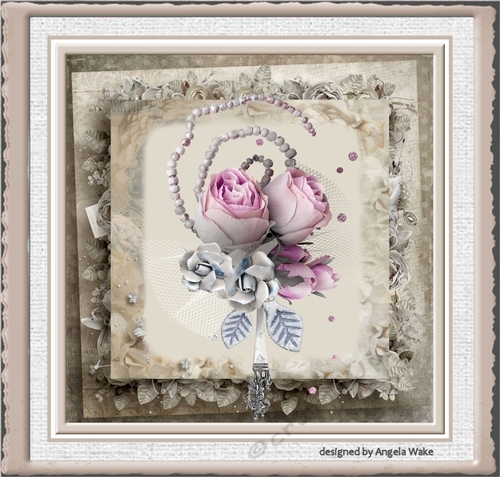 Pink tearose 7x7 card