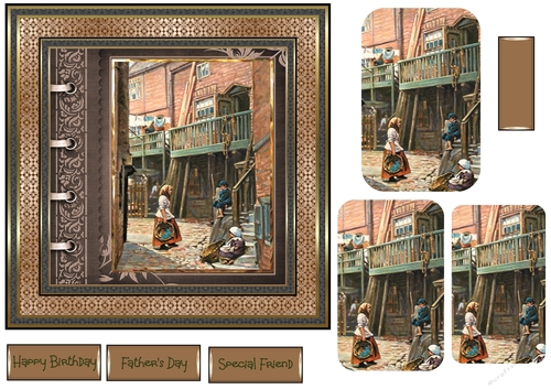 A Courtyard in Whitby 7x7 card