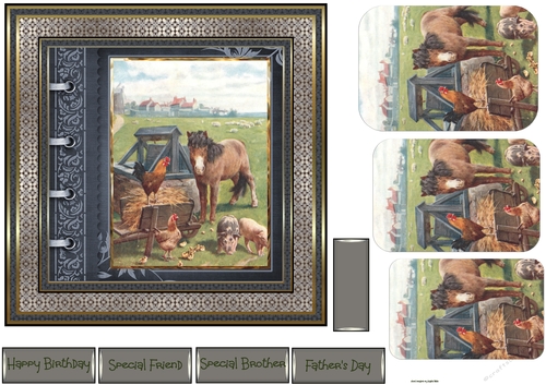 Farm animals 7x7 card
