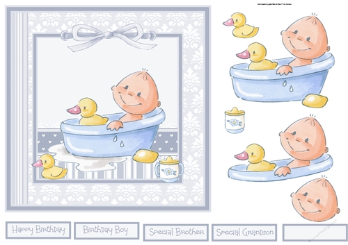 Baby boy and duck 7x7