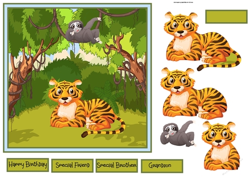 Friends of the jungle 7x7 card