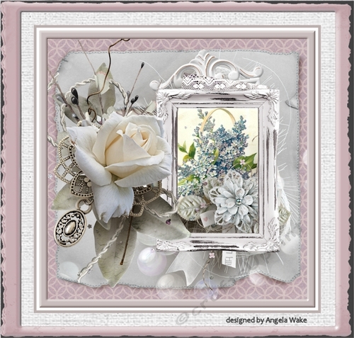 Rose and forgetmenots 7x7 card