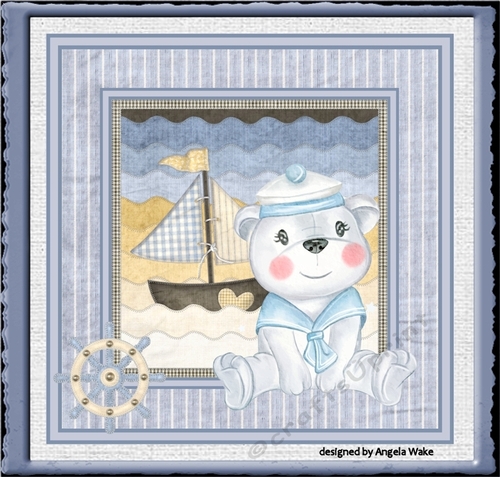 Baby sailor bear 7x7 card