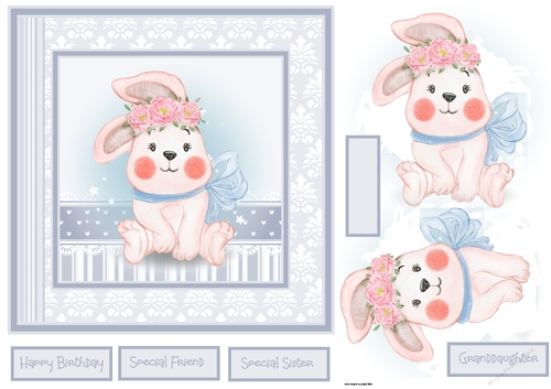 Spring rabbit 7x7 card