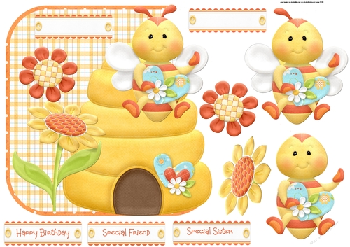 As cute as can BEE 7x7 over the side card