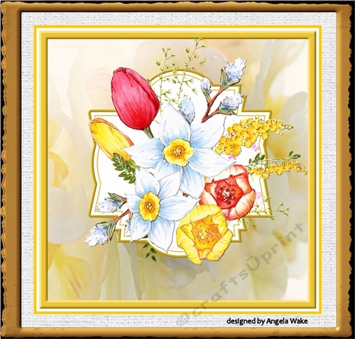 Tulips and daffodils 7x7 card