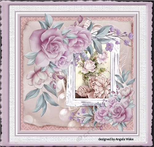 Lilac roses 7x7 card