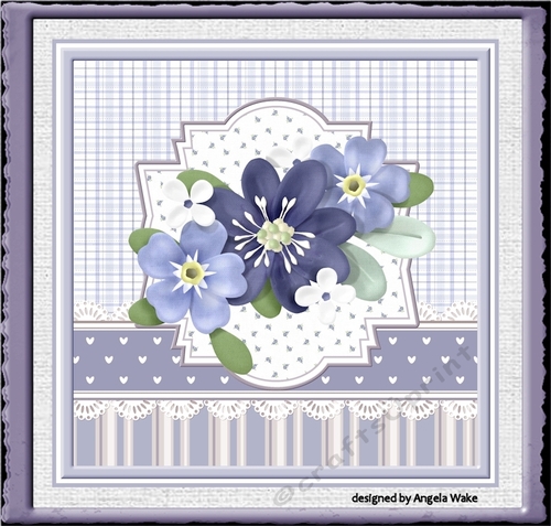 Blue flowers 7x7 card