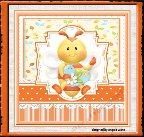 Bee with a heart 7x7 card