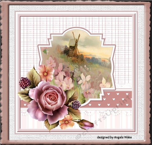Sunrise at the windmill 7x7 card