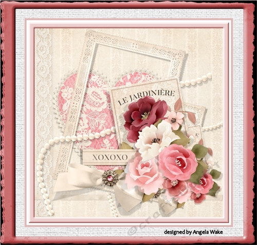 Vintage rose 7x7 card