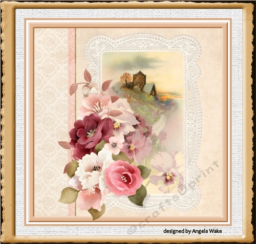 Vintage rose 2.7x7 card
