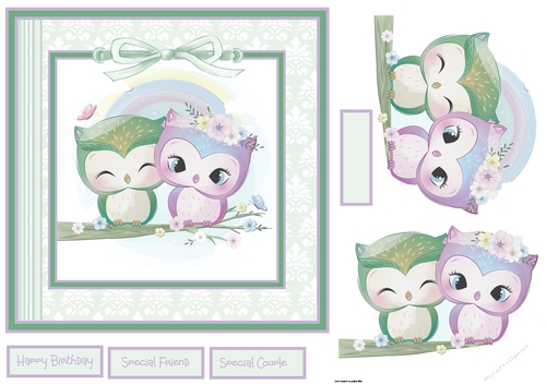 Owl love 7x7 card
