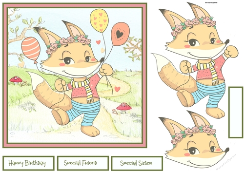 Foxy girl fun 7x7 card