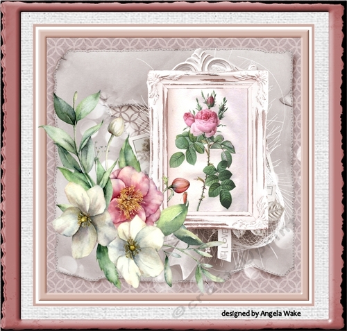Vintage rose 7x7 card 2