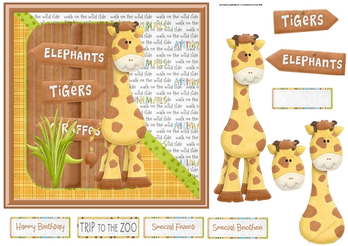 A day at the Zoo 7x7 card