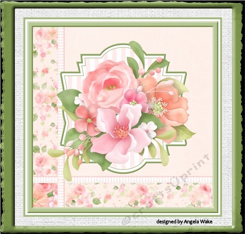 Country rose 7x7 card