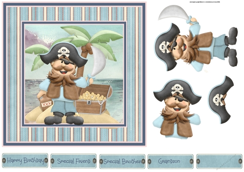 Pirates chest of gold 7x7 card