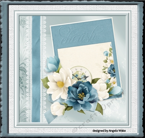 Clock and Magnolia 7x7 card