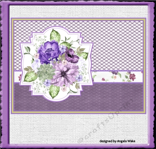 Purple flowers A5 card