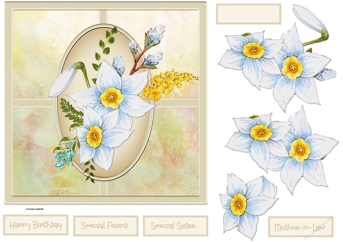Spring flowers 7x7 card