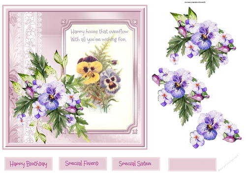 Pansy wishes 7x7 card