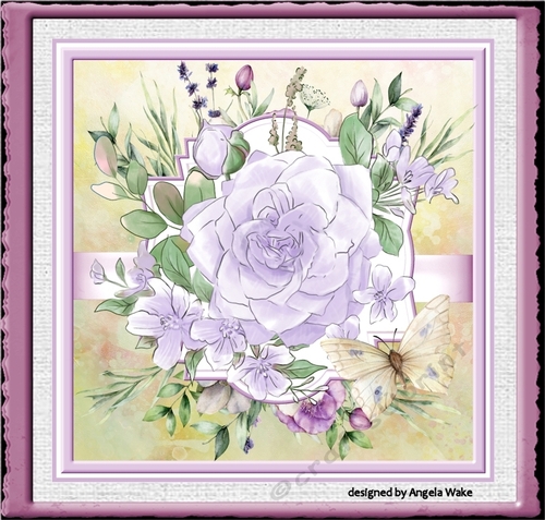 Large lilac rose 7x7 card
