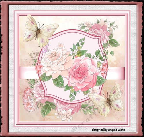 Butterfly and rose 7x7 card