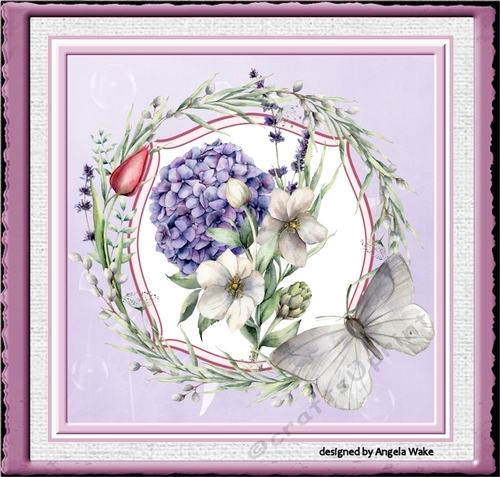 Blue Hydrangea 7x7 card