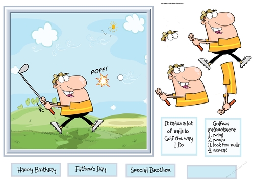 Happy golfer 7x7 card