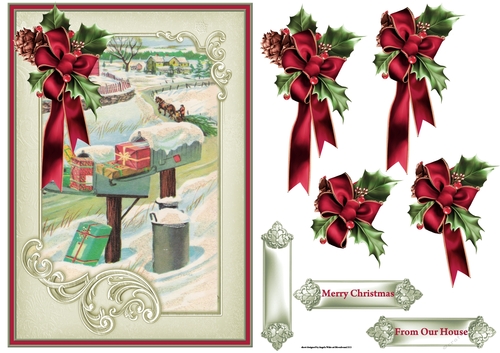 The mailbox at Christmas A5 card