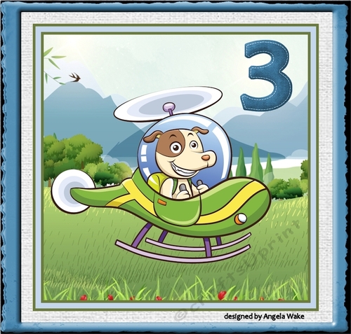 Dog helicopter pilot 7x7 card