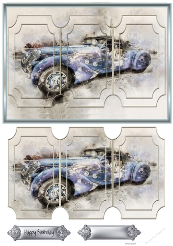 Sporty vintage car A5 card