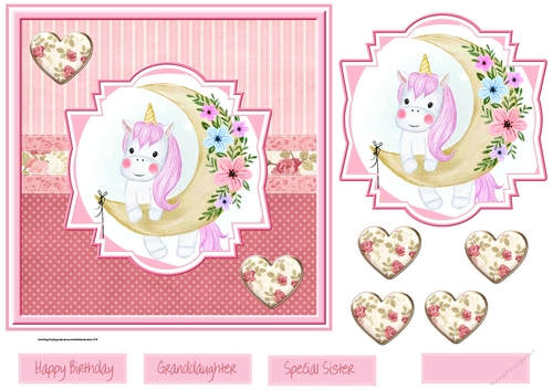 Unicorn on the moon 7x7 card
