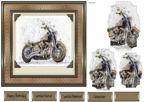 Harley-Davidson bike 7x7 card