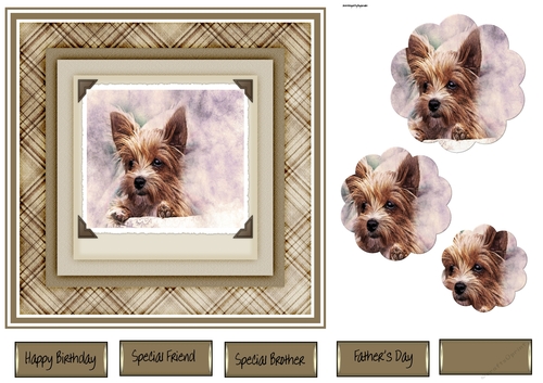 Terrier dog 7x7 card 