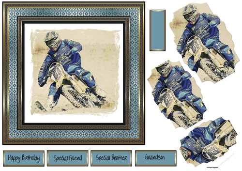 Motor cross biking 7x7 card