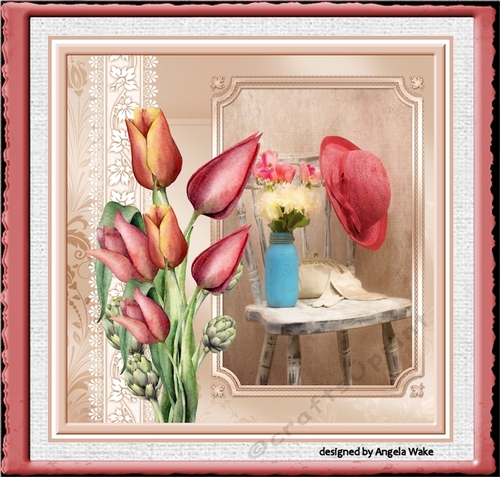 Summer days and tulips 7x7 card