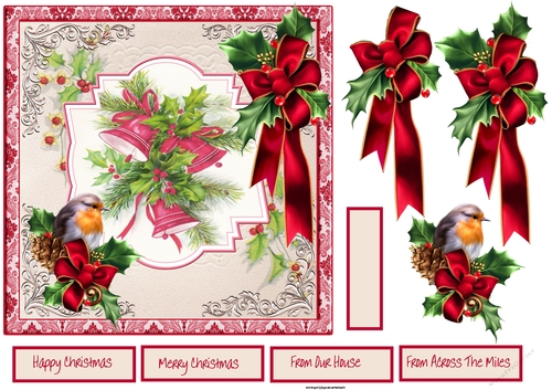 Christmas bells 7x7 card