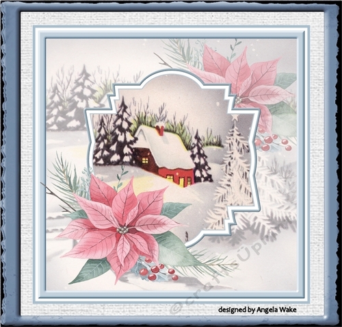 House in the snow 7x7 card