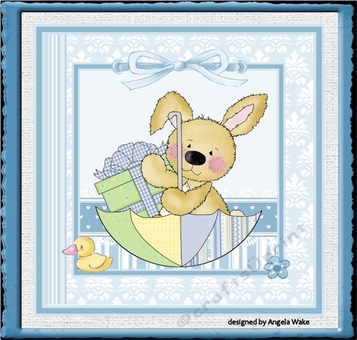 Baby boy bear birthday 7x7 card