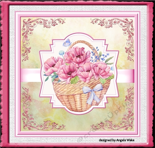 Basket of poppies 7x7 card