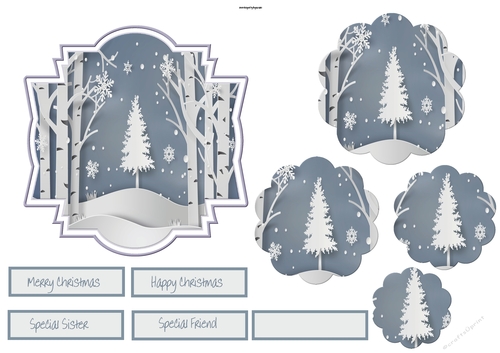 Christmas tree and snowflake shaped topper