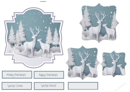 Reindeer in the forest shaped topper