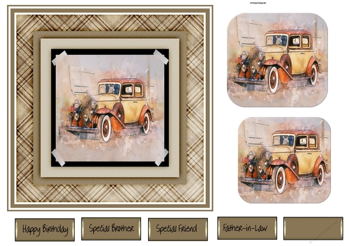 Cadillac car 7x7 card