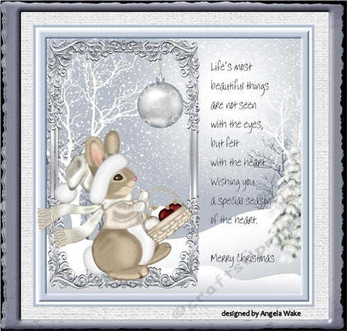 Christmas rabbit 7x7 card