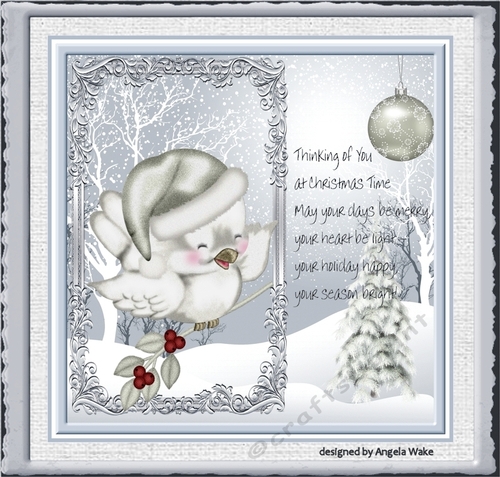 Winter bird 7x7 card