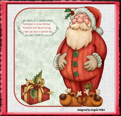 Santa Clause over the edge shaped card